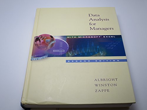 Beispielbild fr Data Analysis for Managers with Microsoft Excel [With CDROM and Infotrac] zum Verkauf von ThriftBooks-Dallas