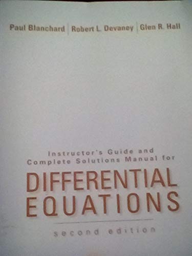 Stock image for DIFFERENTIAL EQUATION ISM 2E --2002 publication for sale by Moe's Books