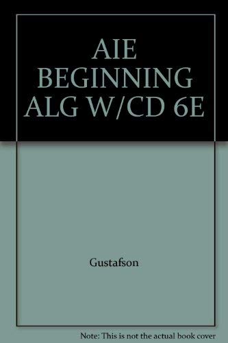 Beispielbild fr Aie Beginning Alg W/CD 6e zum Verkauf von Books From California