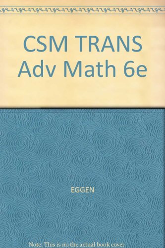 9780534399016: CSM TRANS Adv Math 6e