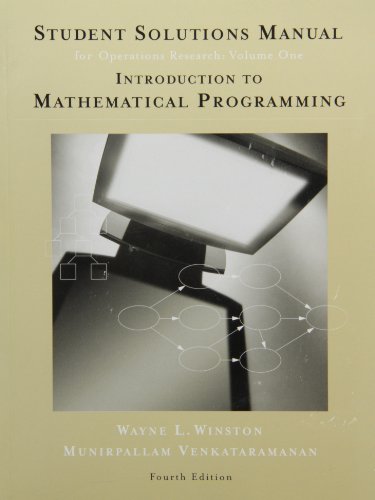 9780534399030: Student Solutions Manual for Winston's Introduction to Mathematical Programming: Applications and Algorithms: 1 (Operations Research)