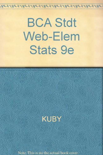 BCA Stdt Web-Elem Stats 9e (9780534399290) by Kuby; Johnson