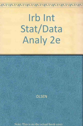 Irb Int Stat/Data Analy 2e (9780534403195) by OLSEN DEVORE PECK