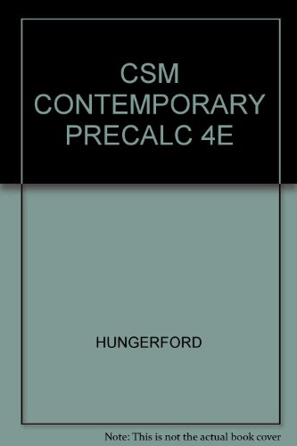 Beispielbild fr CSM CONTEMPORARY PRECALC 4E zum Verkauf von Allied Book Company Inc.