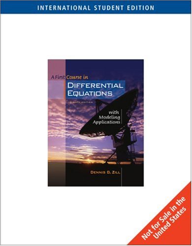 Imagen de archivo de A First Course in Differential Equations with Modeling Applications a la venta por Majestic Books