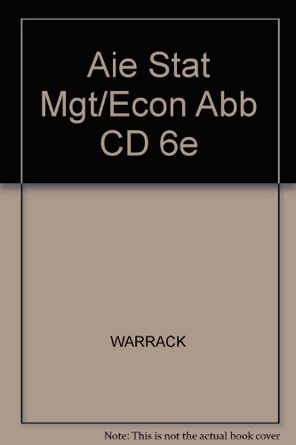 Aie Stat Mgt/Econ Abb CD 6e (9780534421953) by WARRACK; KELLER