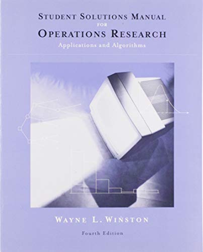 Imagen de archivo de Student Solutions Manual for Winston's Operations Research: Applications and Algorithms, 4th a la venta por Your Online Bookstore