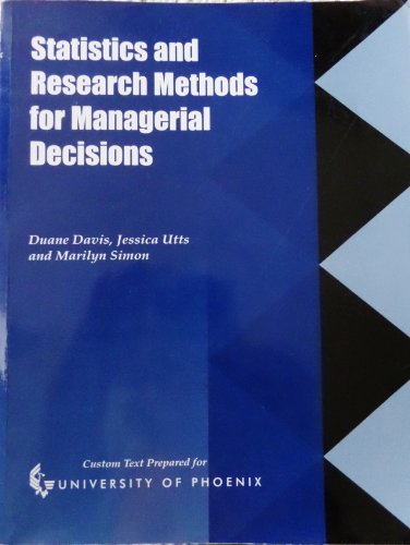 Beispielbild fr Statistics and Research Methods for Managerial Decisions zum Verkauf von HPB-Red
