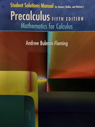 Imagen de archivo de Student Solutions Manual for Stewart/Redlin/Watson's Precalculus: Mathematics for Calculus, 5th a la venta por SecondSale