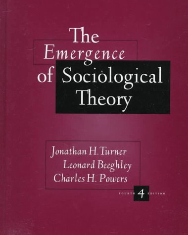 Beispielbild fr Emergence of Sociological Theory zum Verkauf von SecondSale