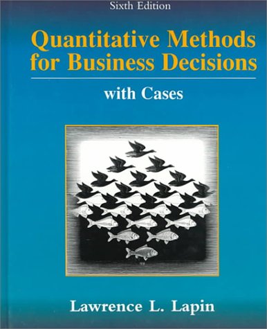 Beispielbild fr Quantitative Methods for Business Decisions with Cases zum Verkauf von ThriftBooks-Dallas