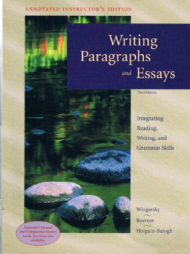 Beispielbild fr Writing Paragraphs and Essays (Annotated Instructor's Edition) zum Verkauf von BookHolders