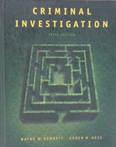 Imagen de archivo de CRIMINAL INVESTIGATION FIFTH EDITION a la venta por The Parnassus BookShop