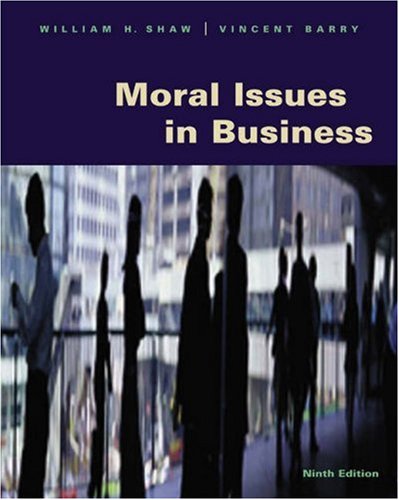 Beispielbild fr Moral Issues in Business (with InfoTrac) zum Verkauf von Books From California