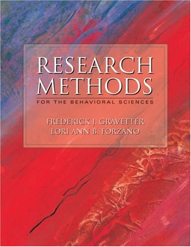 Beispielbild fr Research Methods for the Behavioral Sciences zum Verkauf von Smith Family Bookstore Downtown