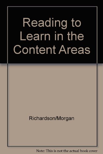 Reading to Learn in the Content Areas (Non-InfoTrac Version with CD-ROM) (9780534553111) by Richardson, Judy S.; Morgan, Raymond F.