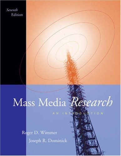 Beispielbild fr Mass Media Research: An Introduction zum Verkauf von Anderson Book