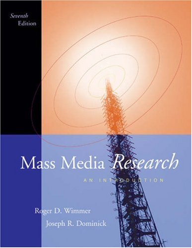 Imagen de archivo de Mass Media Research: An Introduction a la venta por Anderson Book