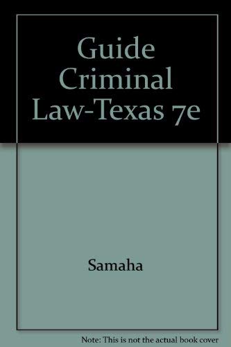 Beispielbild fr Guide to Criminal Law for Texas zum Verkauf von HPB-Red