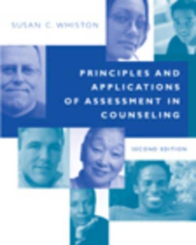Beispielbild fr Principles and Applications of Assessment in Counseling zum Verkauf von Better World Books
