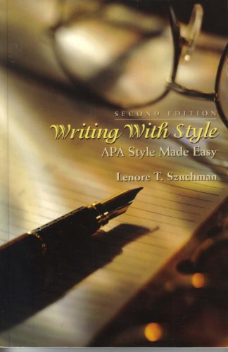 9780534572419: Writing with Style: APA Style Made Easy (with InfoTrac)