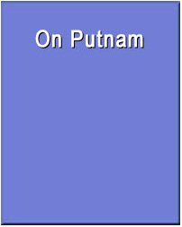 Stock image for On Putnam (Wadsworth Philosophers Series) for sale by Harry Alter