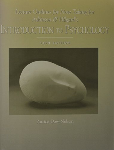 Stock image for Lecture Outlines for Note Taking for Atkinson and Hilgard's Introduction To Psychology for sale by AwesomeBooks