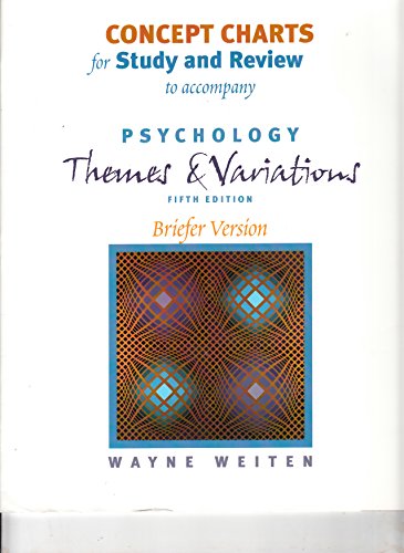 Imagen de archivo de Concept Charts for Study and Review : For Psychology, Themes and Variations, Briefer Version, Fifth Edition a la venta por Better World Books