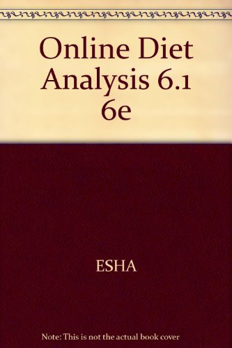 Diet Analysis Plus, Version 6.1 (Online) (9780534594381) by ESHA Research