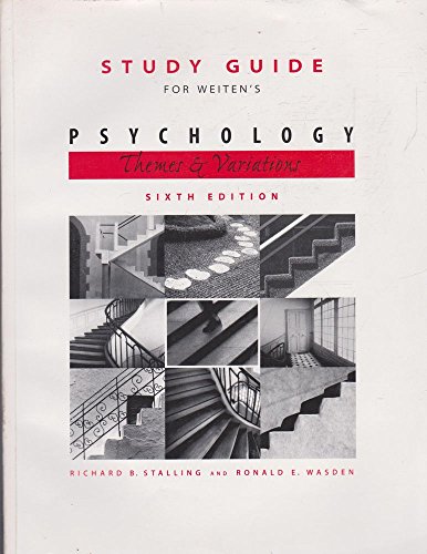 Imagen de archivo de Study Guide for Weiten's Psychology: Themes and Variations, 6th a la venta por SecondSale
