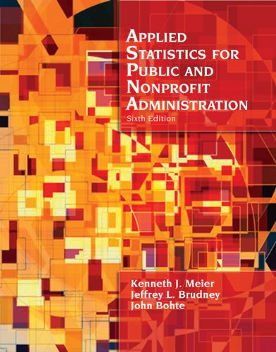Imagen de archivo de Applied Statistics for Public and Non-Profit Administration a la venta por Better World Books
