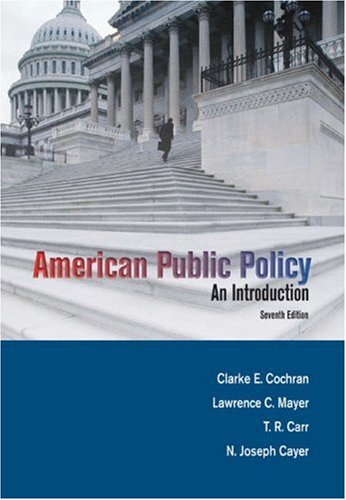 Beispielbild fr American Public Policy: An Introduction zum Verkauf von Wonder Book