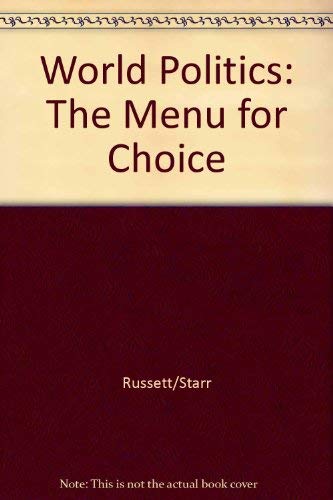 9780534604103: World Politics: The Menu for Choice (Non-InfoTrac Version)