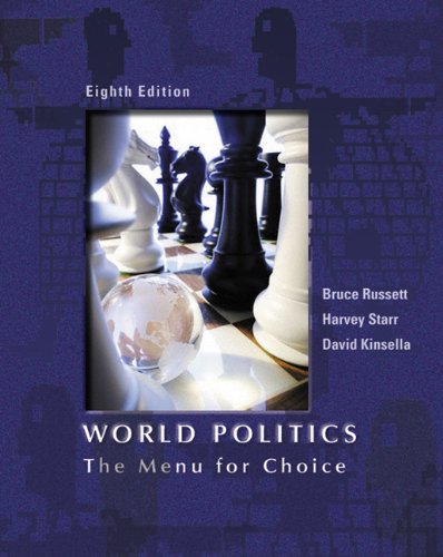 Imagen de archivo de World Politics: The Menu for Choice a la venta por SecondSale