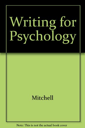9780534622534: Writing for Psychology