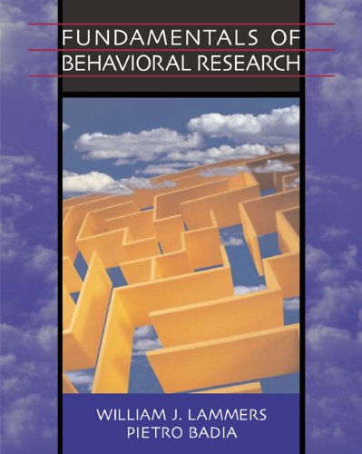 Stock image for Fundamentals of Behavioral Research for sale by Better World Books