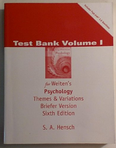 TB Psych T&V, Brf,Vol I 6e (9780534632939) by WEITEN