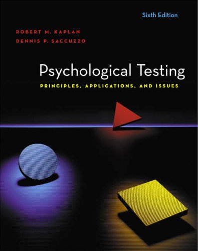 Beispielbild fr Psychological Testing : Principles, Applications, and Issues zum Verkauf von Better World Books: West