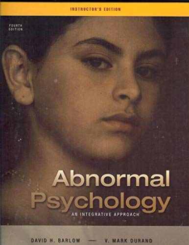 Imagen de archivo de Abnormal Psychology: An Integrative Approach a la venta por Better World Books