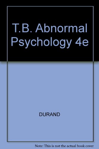 Stock image for T. B. Abnormal Psychology 4e for sale by Better World Books