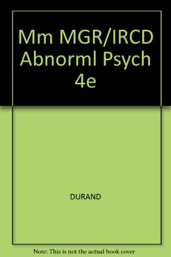 Beispielbild fr Mm MGR/IRCD Abnorml Psych 4e zum Verkauf von BooksRun