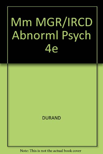 Stock image for Mm MGR/IRCD Abnorml Psych 4e for sale by BooksRun
