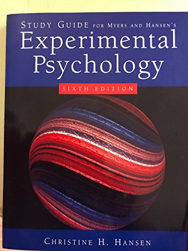 Stock image for Study Guide for Myers/Hansen's Experimental Psychology, 6th for sale by ThriftBooks-Atlanta