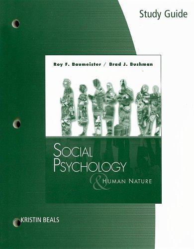 Imagen de archivo de Study Guide for Baumeister/Bushmans Social Psychology and Human Nature a la venta por HPB-Red