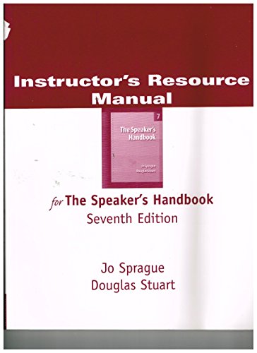 IRM the Speaker S Hndbk 7e (9780534638832) by STUART