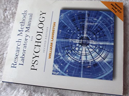Stock image for Research Methods Laboratory Manual for Psychology (with CD-ROM and Infotrac) [With CDROM and Infotrac] for sale by ThriftBooks-Atlanta