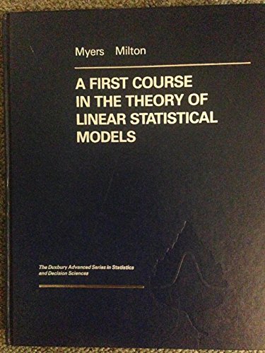 Imagen de archivo de First Crse in Theory of Lin Stat Models a la venta por ThriftBooks-Atlanta