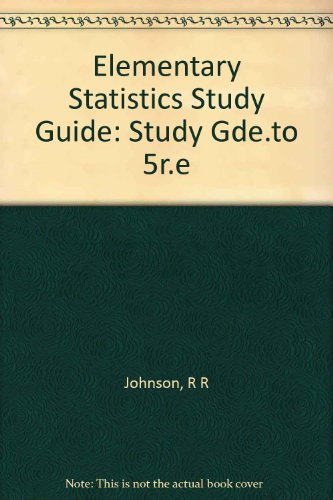 Imagen de archivo de Study Guide - Elementary Statistics a la venta por BookHolders