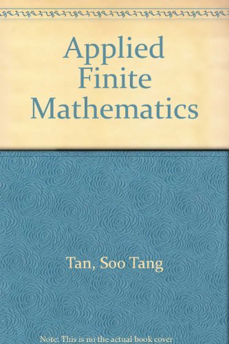 Imagen de archivo de Applied finite mathematics (Prindle, Weber & Schmidt series in mathematics) a la venta por Irish Booksellers