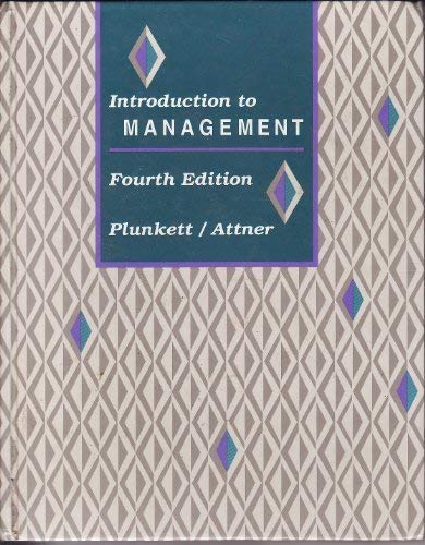 Imagen de archivo de Introduction to Management (Kent series in management) a la venta por Wonder Book